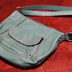 Teal Fossil shoulder Bag